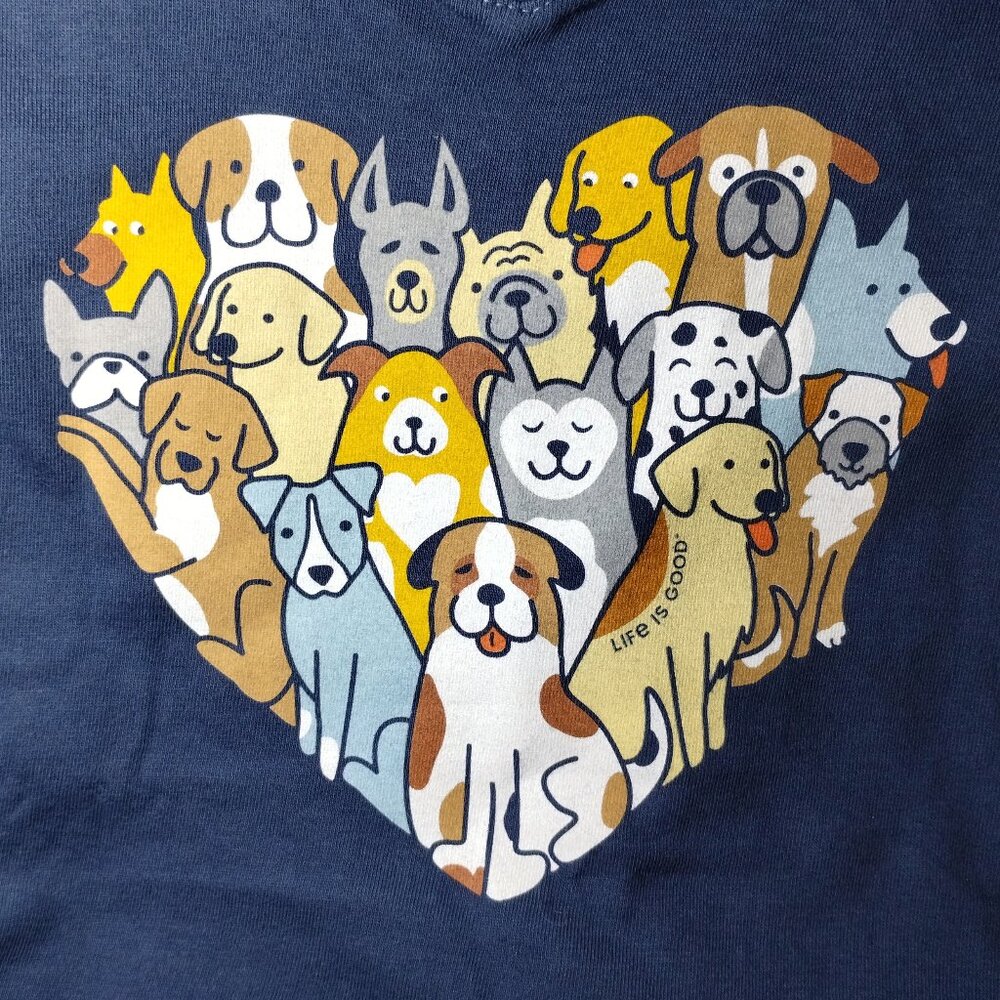XXXL Life Is Good Heart of Dogs Crusher Long Sleeve Navy Blue 📏